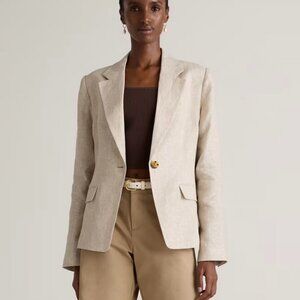 Quince 100% European Linen Structured Blazer Flax Size L